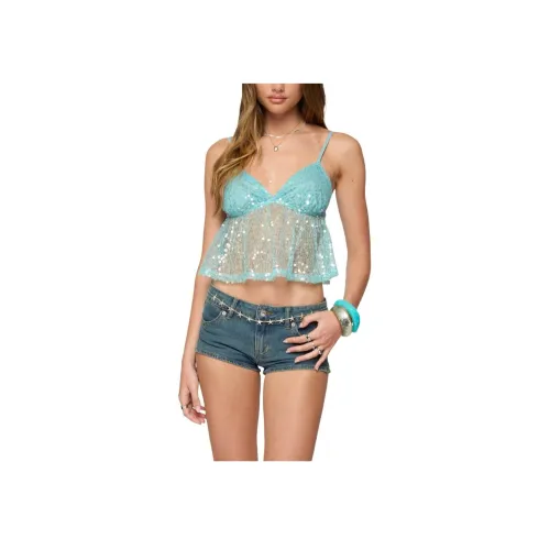 Edikted Прозрачный Топ с блестками Babydoll Майка с бретелями Женские