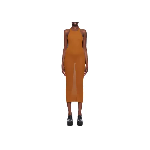 RICK OWENS Апельсиновые Женские Платья без рукавов