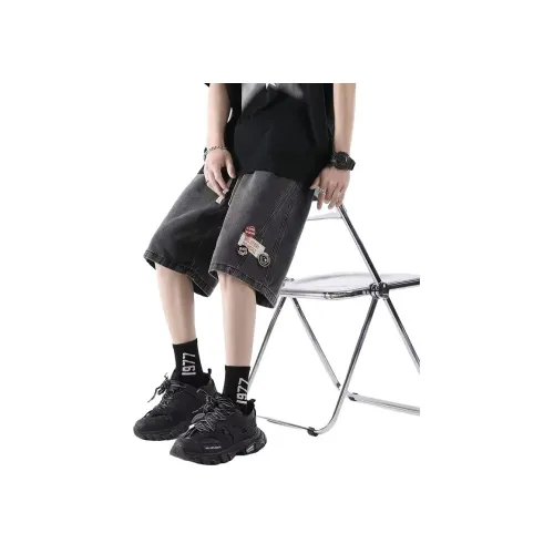 PISYPOX Черные унисекс джинсовые шорты