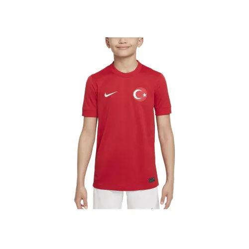 nike T-рубашка для старших детей Dri FIT Football Replica спортивная рубашка красный спортивный красный белый для подростков
