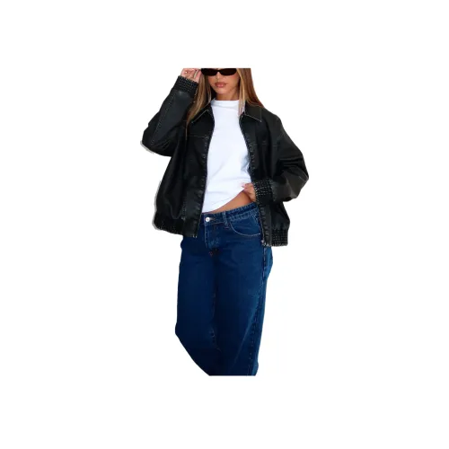 WHITE FOX Bomber Куртка Кожа Куртка Женская