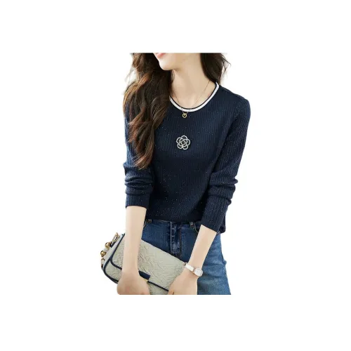 Mo Han Yi Mei T Рубашка Женская Темно-синяя