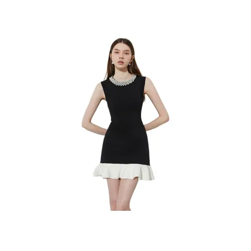 DPLAY Черно-белые Женские Платья без рукавов