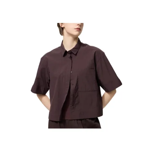 UNIQLO Женские рубашки цвета темная умбра