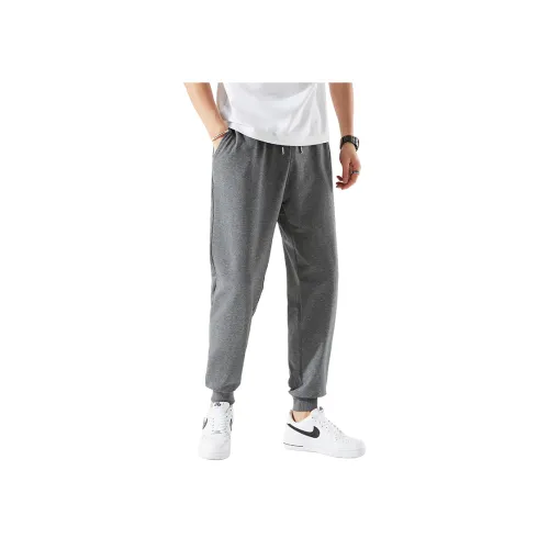 HEISU A11BK с белым логотипом серые мужские повседневные штаны