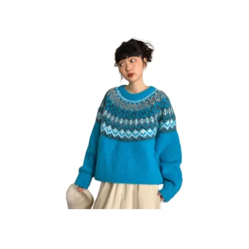 9c collective Синий Свитер Женские Трикотаж