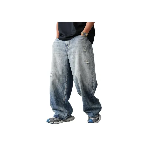 ZHANDASHUAI Blue Unisex Jeans ZHANDASHUAI Синий Унисекс Джинсы