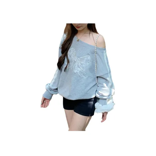 OMOIDAS Серый Тонкий Женский Свитшот