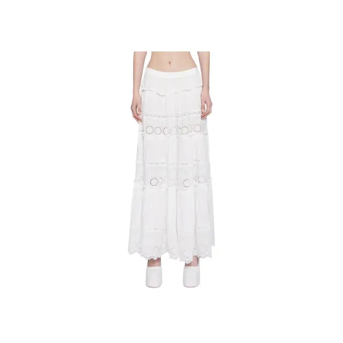Dolls Kill Sugar Thrillz Лес WHIMSY Люверс Maxi Юбка Повседневный Длинный Юбка Женская Белый Белый