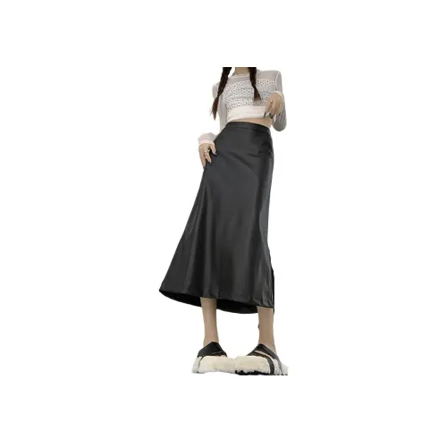 RUXU Черный Женские Повседневные Длинные Юбки