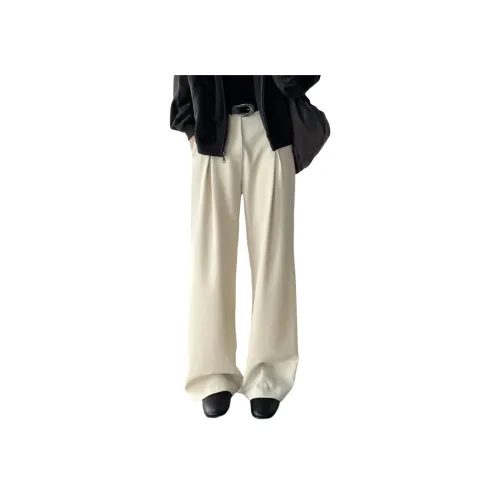 GANGZAI Ecru Unisex Casual Pants