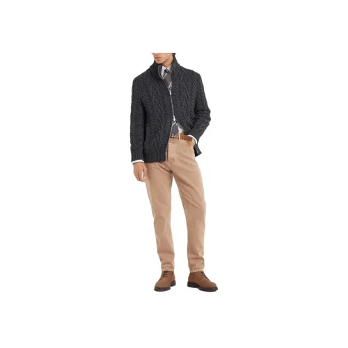 BRUNELLO CUCINELLI Черные Мужские Кашемировые Свитера