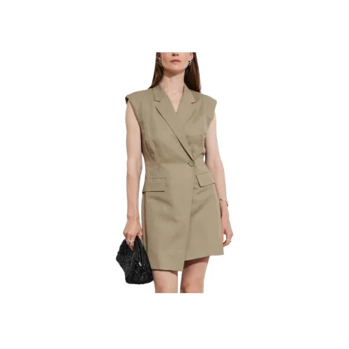 Other Stories Без рукавов Платье Женское Овсяный Серый