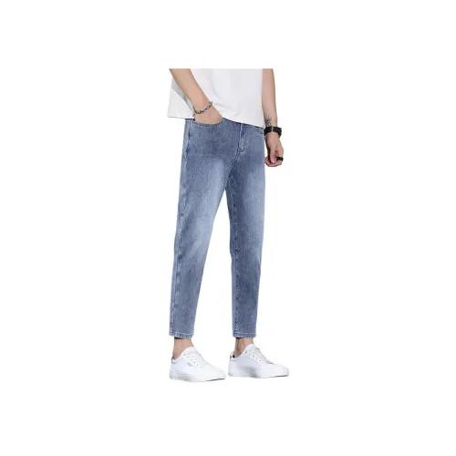 VUAS Джинсы унисекс голубо-серого цвета