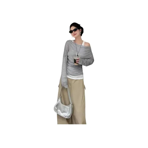 ZVJH Серый Женские T-рубашки