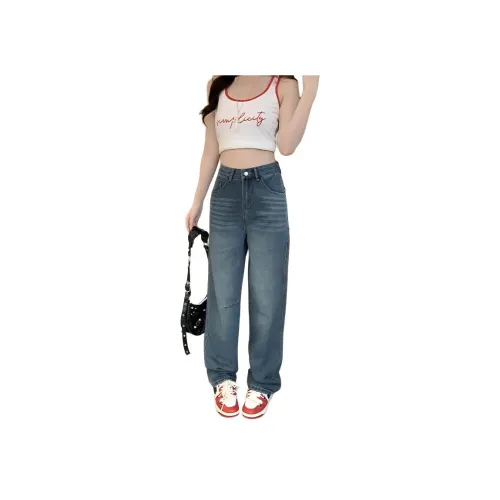 SHUHAOBAI Винтажные синие женские джинсы