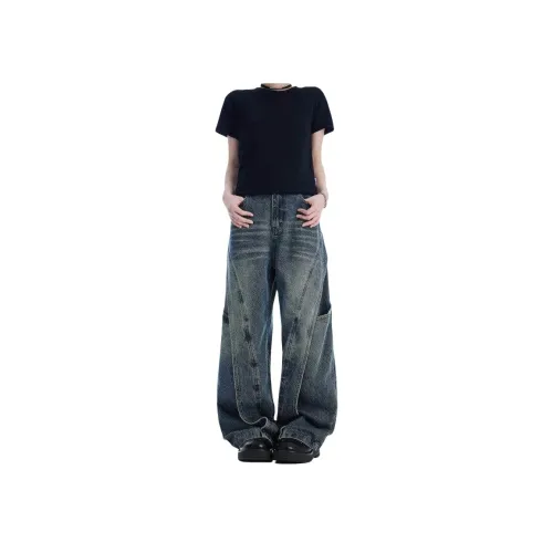 UNDERTIDES Blue Unisex Jeans UNDERTIDES Синий Унисекс Джинсы