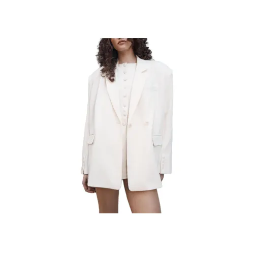NASTY GAL Essentials Tailored OVERSIZED Double Button Blazer Бизнес Костюм Женский Айвори