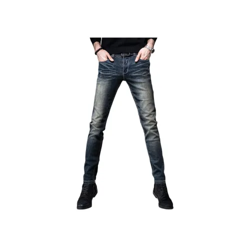 Devanro Джинсы Мужские Винтажные Синие