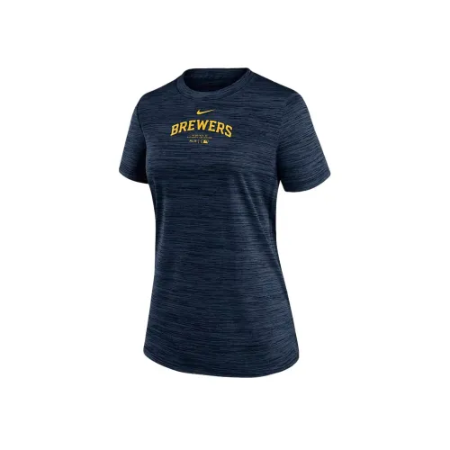 nike x MLB Dri FitMilwaukee Brewers SS24 Стандартная T-рубашка Женская Синяя