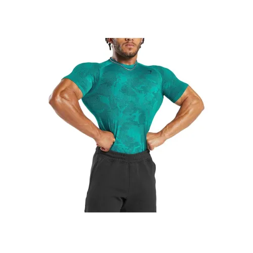 GYMSHARK Темно-циановые Мужские T-рубашки