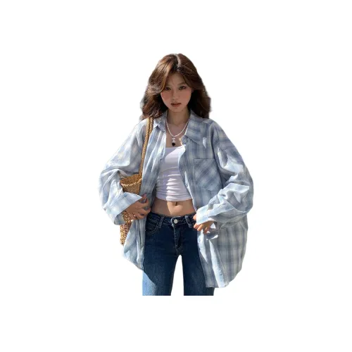 PISYPOX Blue Unisex Shirts PISYPOX Синий Унисекс Рубашки