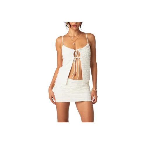 Edikted Alessia Галстук Передняя часть С оборками Топ Топ на бретелях Женские