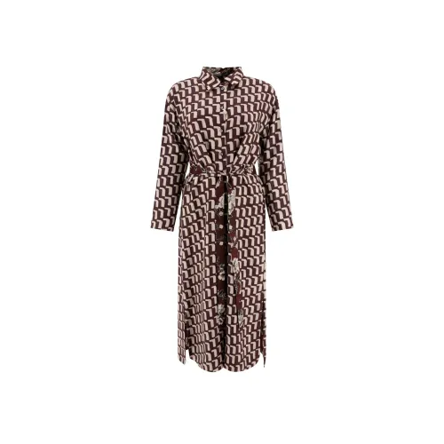 'S MAX MARA Длинное платье с длинными рукавами женское многоцветное