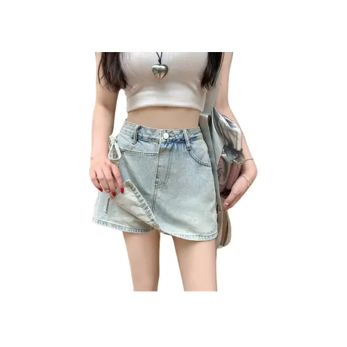 TLONELY1 Джинсовые шорты Женские Светло-синие