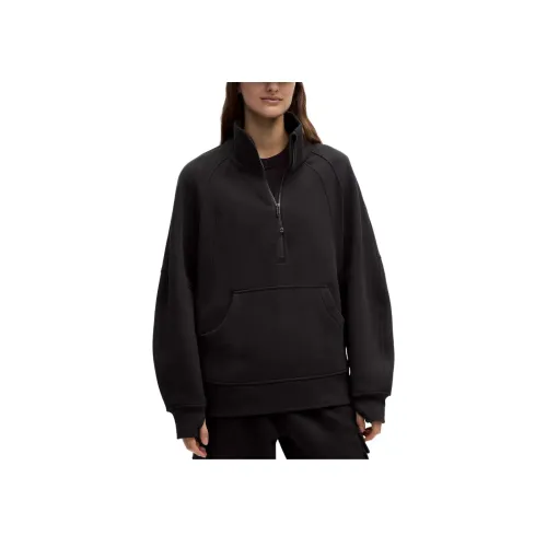 lululemon Scuba Series SS25 Фунел Шея Полузастежка Длинный Толстовка Женский Черный