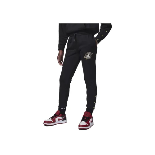 Детский Jordan Вязаные Тренировочные Штаны Take Flight Snap Флисовые Штаны Черные