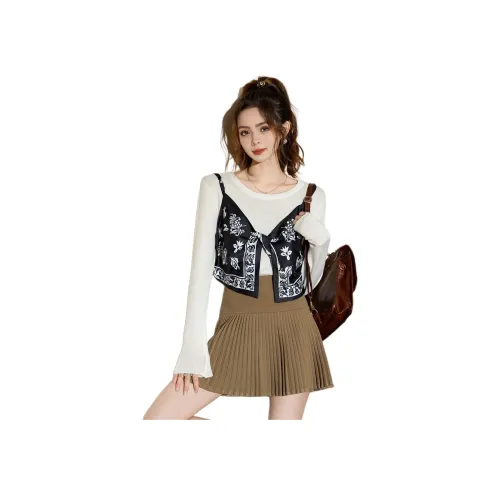 FAWENXIANGZI Абрикос Женская Трикотажная