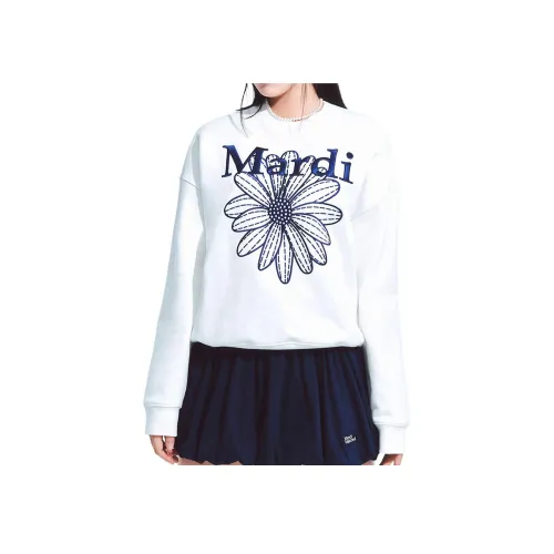 MARDI MERCREDI SS25 Толстовка FLOWERMARDI NEEDLEWORK_Белый Темно-синий Синий Толстовка Корейский стиль Женская Белая Морской Синий
