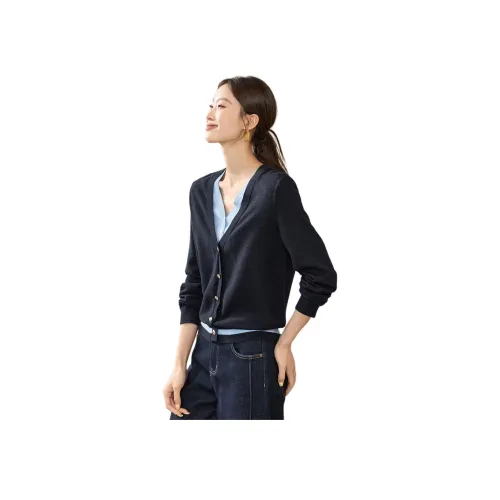 MOHANYIMEI Темно-синий синий женский свитер