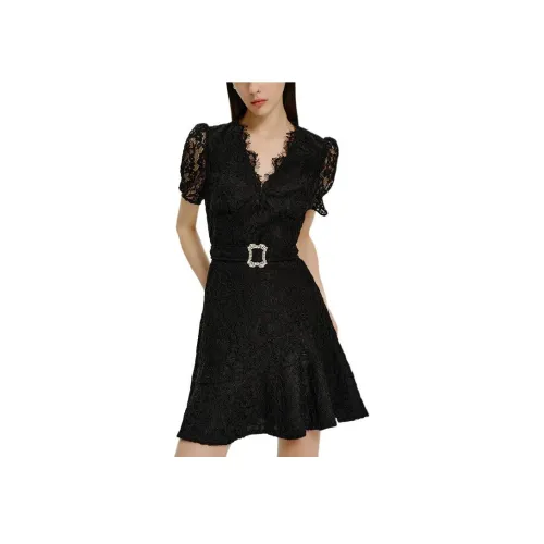 KARL LAGERFELD Короткий рукав Платье Женское Черное