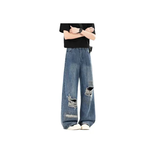 FOREST LIBRARY Синие Унисекс Джинсы