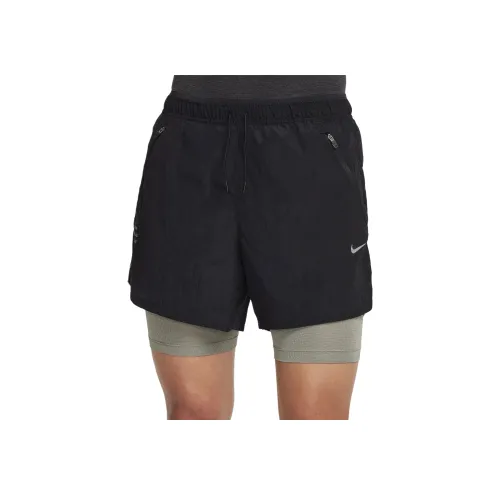 nike Dri FIT Водоотталкивающие 2-в-1 Беговые Шорты Повседневные Шорты Мужские Черные