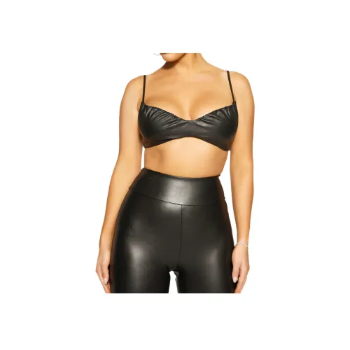 NAKED WARDROBE Веганская кожа Кроп топ Женский