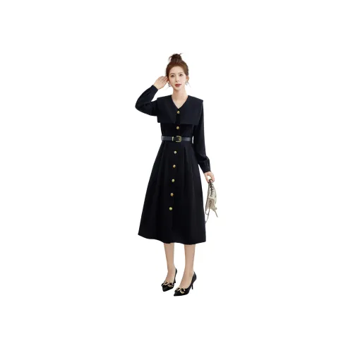 Cypress House Длинное платье с длинными рукавами женское