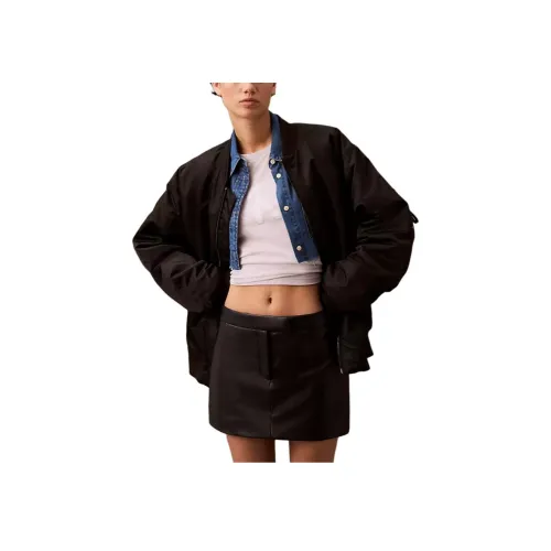 Calvin Klein Кожаные короткие юбки Женские Черный