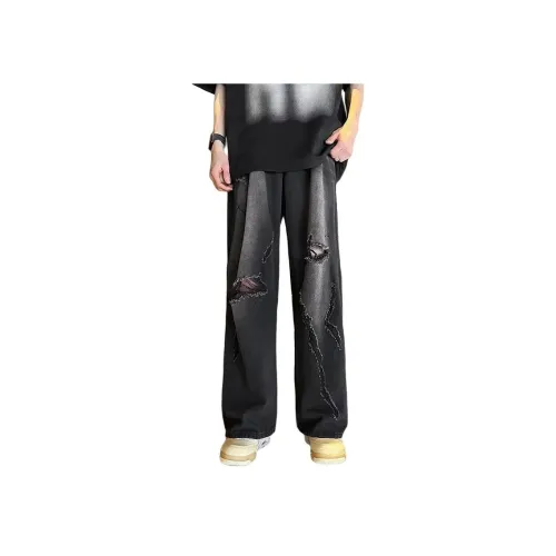 SOCKKEY Черно-серый цвет унисекс джинсы