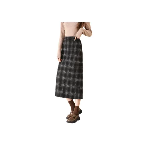 TERRE BLEUE Повседневная длинная юбка женская темно-серый