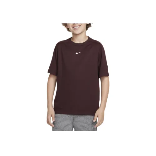 nike T-Shirt Бордовый Красный Белый Подростки