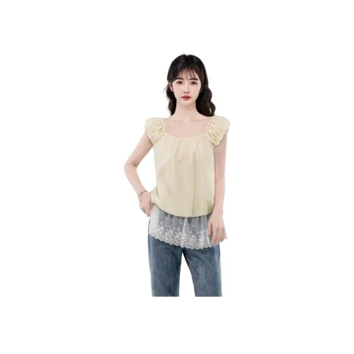 MINETTE Светло-желтые Женские Шифоновые Рубашки