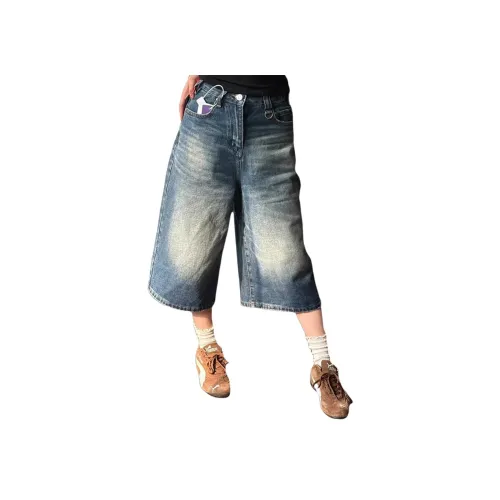 AN Ностальгический синий Женские джинсовые шорты