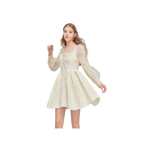 JORYAweekend Длинное платье с длинными рукавами женское шампанское