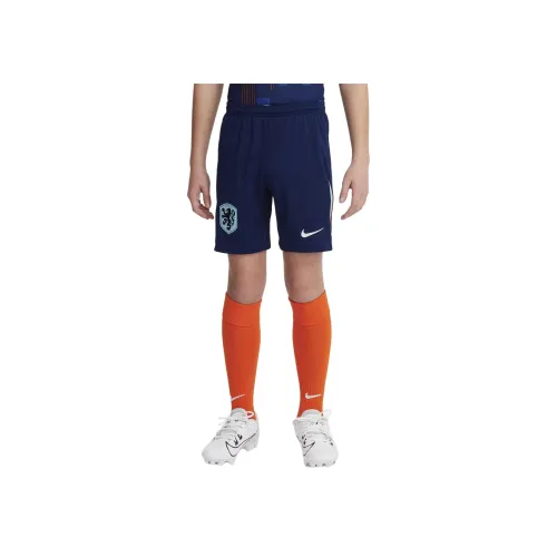 nike Netherlands 2024 Stadium Гостевые Шорты Подростки Вакуум Синий