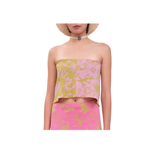 YANYAN KNIT Розовый Женские Короткие Топы