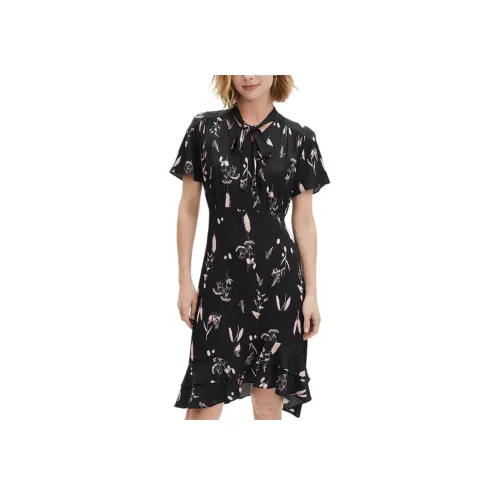 Badgley Mischka Короткий рукав Платье Женское Черное