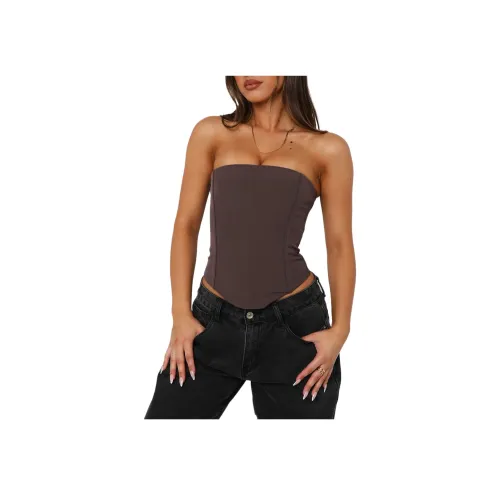 WHITE FOX Без бретелей Бюстьер Шоколад Без бретелей Топ Женские